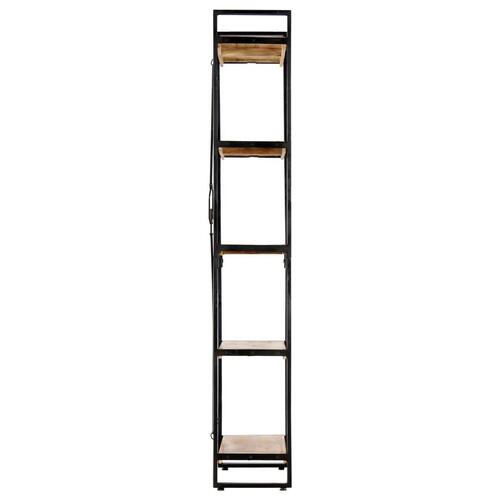 Bogreol med 5 hylder 60x30x180 cm massivt mangotræ