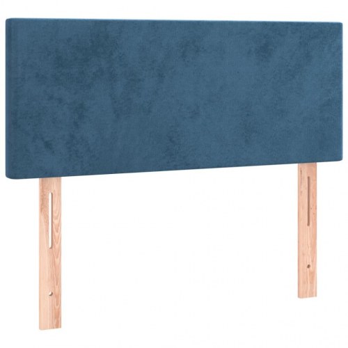Kontinentalseng med madras 90×200 cm - fløjl, mørkeblå