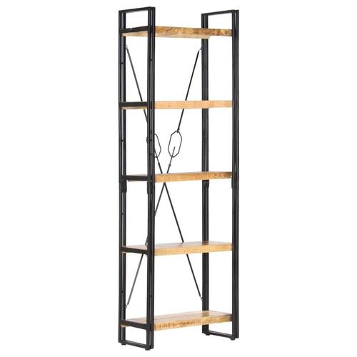 Bogreol med 5 hylder 60x30x180 cm massivt mangotræ
