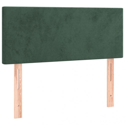 Kontinentalseng med madras 100×200 cm - fløjl, mørkegrøn
