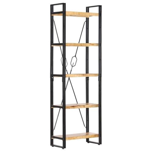 Bogreol med 5 hylder 60x30x180 cm massivt mangotræ