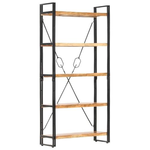 Bogreol med 5 hylder 90x30x180 cm massivt akacietræ