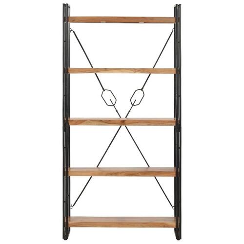 Bogreol med 5 hylder 90x30x180 cm massivt akacietræ