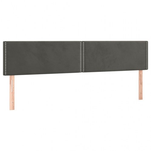 Kontinentalseng med madras 200x200 cm i fløjl - mørkegrå