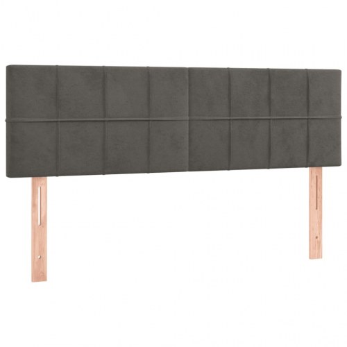 Kontinentalseng med madras 140x190 cm - fløjl, mørkegrå