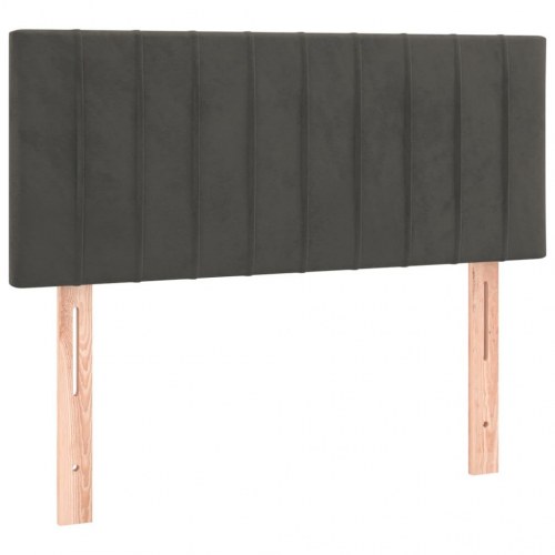 Kontinentalseng med madras 90×200 cm - fløjl, mørkegrå