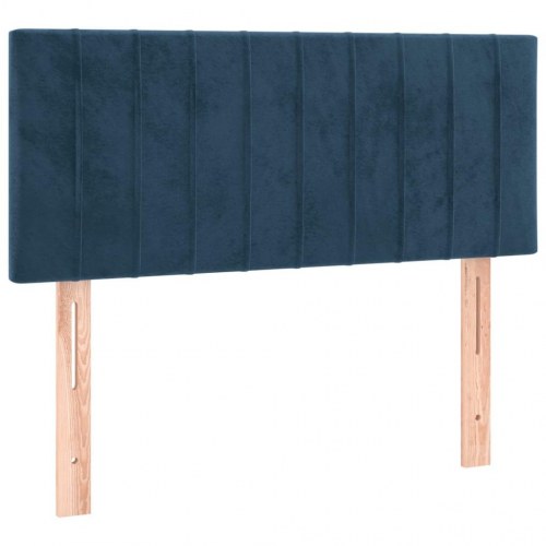Kontinentalseng med madras 90x200 cm - fløjl, mørkeblå