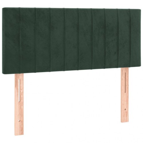 Kontinentalseng med madras 100×200 cm - fløjl, mørkegrøn