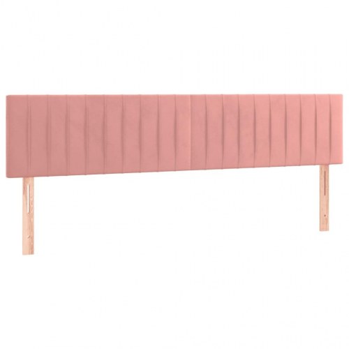 Kontinentalseng med madras 160×200 cm i fløjl - lyserød