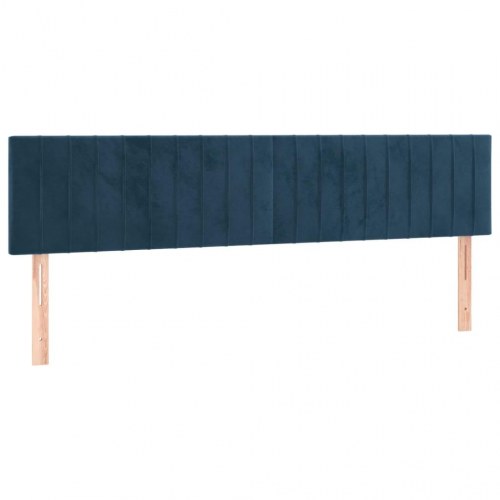 Kontinentalseng med madras 180×200 cm - fløjl, mørkeblå