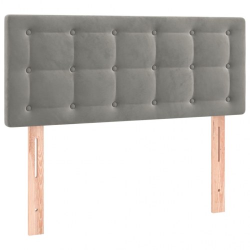 Kontinentalseng med madras 90x200cm fløjl lysegrå