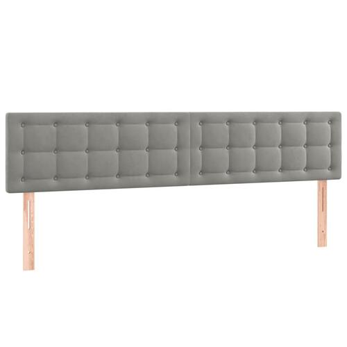 Kontinentalseng med madras 200x200 cm fløjl lysegrå