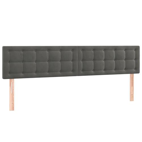Kontinentalseng med madras 200x200 cm fløjl mørkegrå