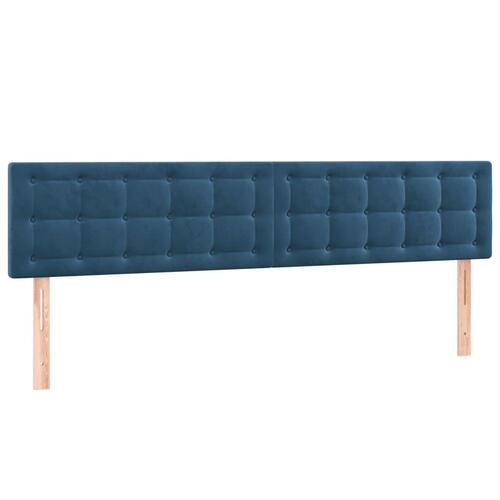 Kontinentalseng med madras 200x200 cm fløjl mørkeblå