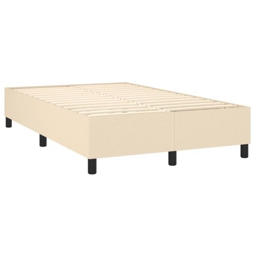Kontinentalseng med madras 120x200 cm - stof, cremefarvet