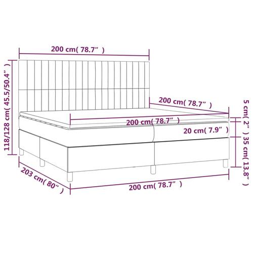 Kontinentalseng med madras 200x200 cm stof sort