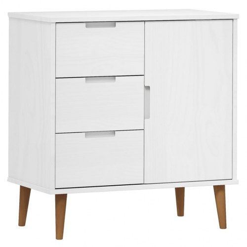 Skænk MOLDE 76,5x40x80 cm massivt fyrretræ hvid