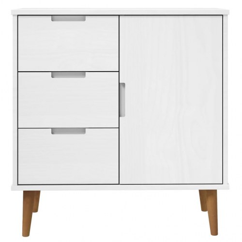 Skænk MOLDE 76,5x40x80 cm massivt fyrretræ hvid