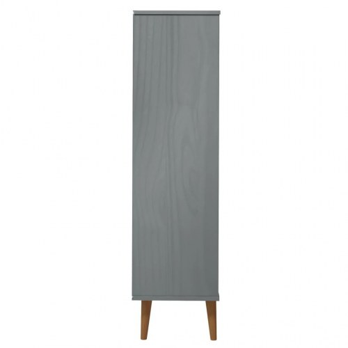 Bogreol MOLDE 90x35x133,5 cm massivt fyrretræ grå