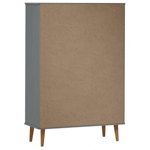Bogreol MOLDE 90x35x133,5 cm massivt fyrretræ grå