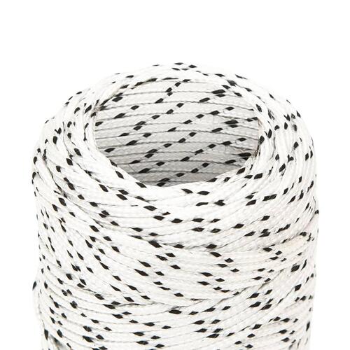 Flettet tovværk 2 mm x 25 m polyester hvid