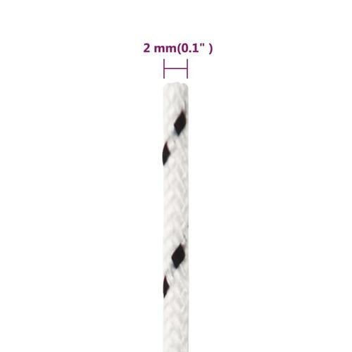 Flettet tovværk 2 mm x 100 m polyester hvid