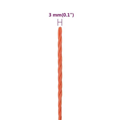 Arbejdsreb 3 mm 25 m polypropylen orange