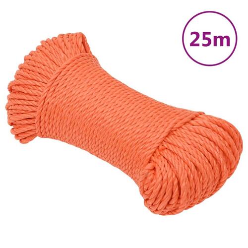 Arbejdsreb 6 mm 25 m polypropylen orange