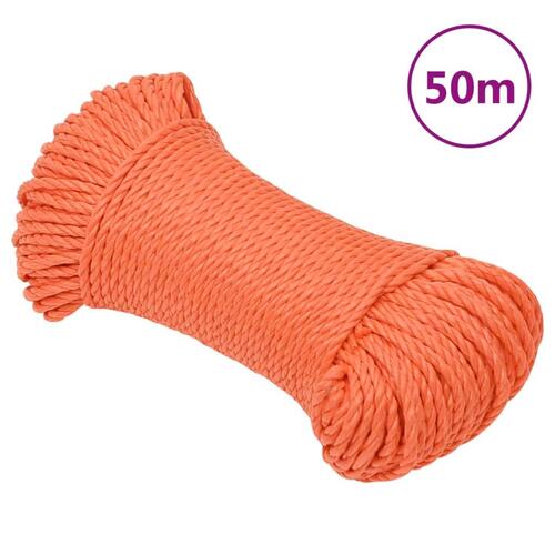 Arbejdsreb 6 mm 50 m polypropylen orange