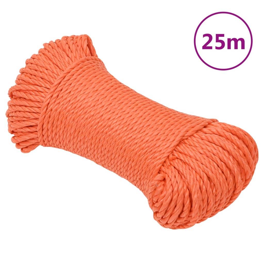 Arbejdsreb 8 mm 25 m polypropylen orange