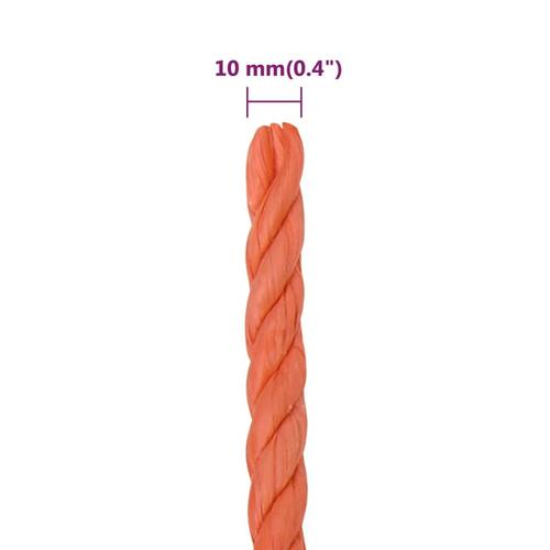 Arbejdsreb 10 mm 25 m polypropylen orange