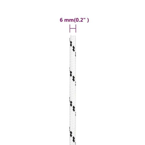Flettet tovværk 6 mm x 100 m polyester hvid