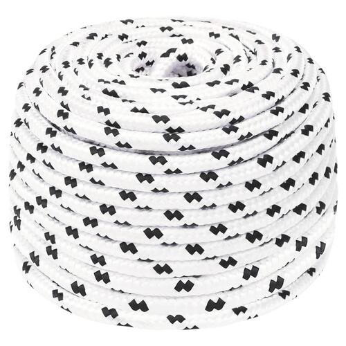 Flettet tovværk 10 mm x 25 m polyester hvid