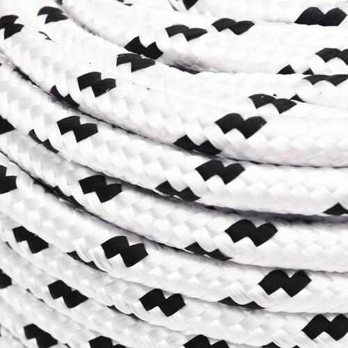 Flettet tovværk 10 mm x 25 m polyester hvid