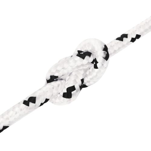 Flettet tovværk 10 mm x 25 m polyester hvid