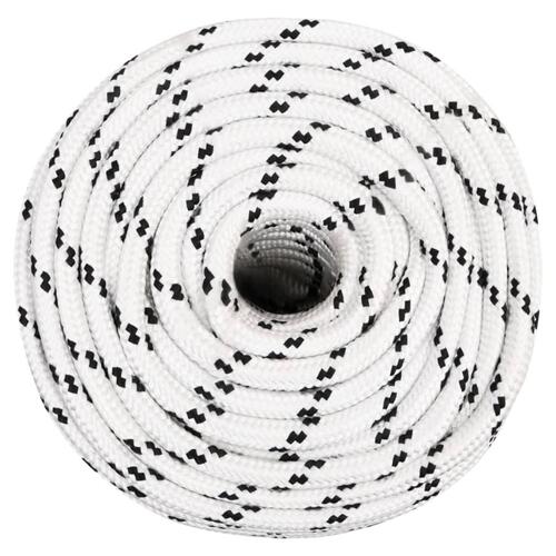 Flettet tovværk 14 mm x 25 m polyester hvid