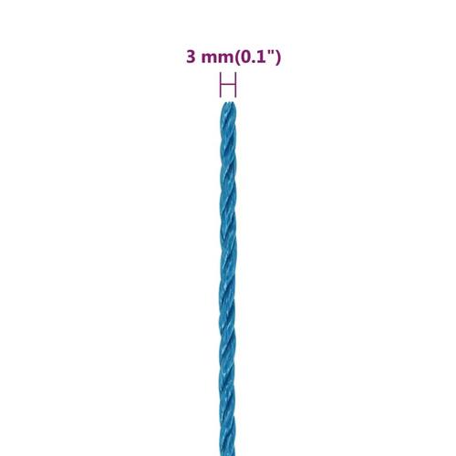 Arbejdsreb 3 mm 100 m polypropylen blå