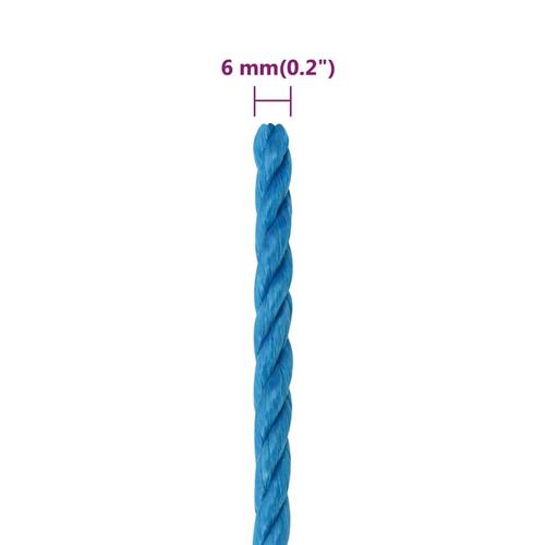 Arbejdsreb 6 mm 25 m polypropylen blå