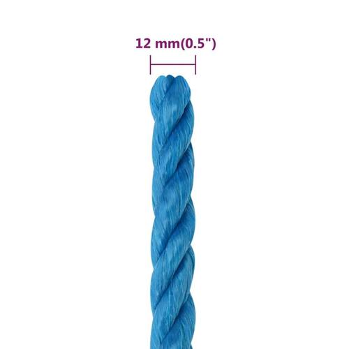 Arbejdsreb 12 mm 50 m polypropylen blå