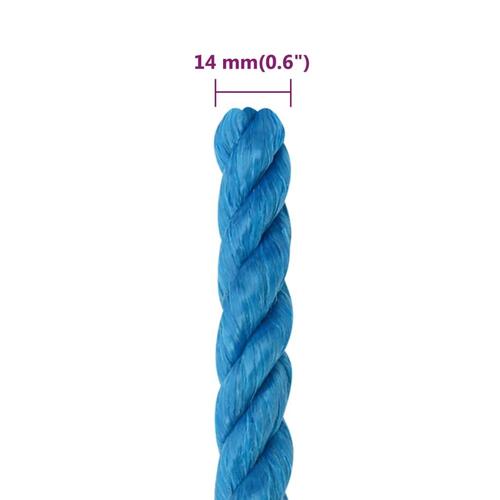 Arbejdsreb 14 mm 25 m polypropylen blå
