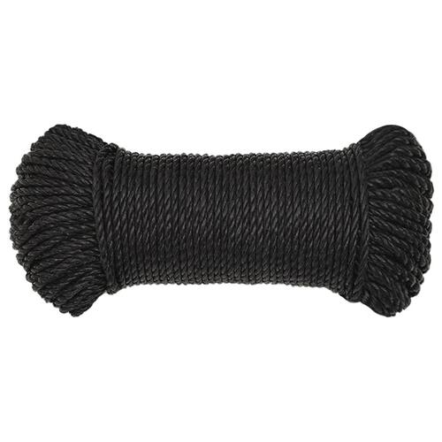 Arbejdsreb 8 mm 25 m polypropylen sort