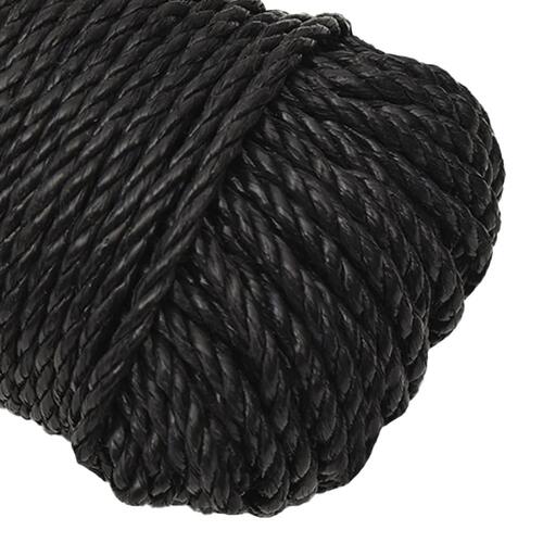 Arbejdsreb 8 mm 25 m polypropylen sort