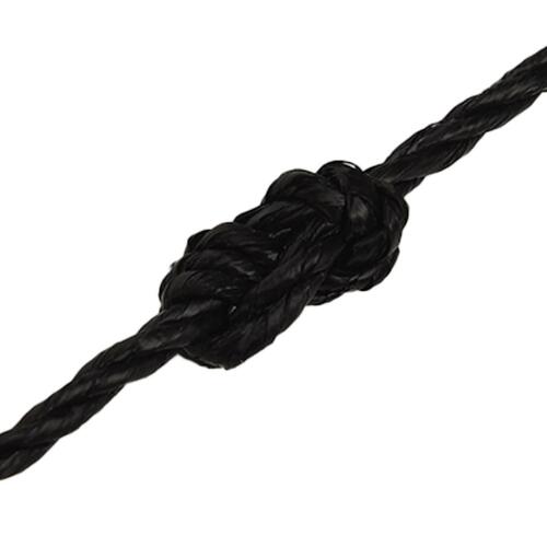 Arbejdsreb 8 mm 25 m polypropylen sort