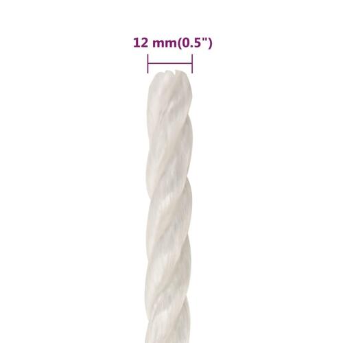 Arbejdsreb 12 mm 500 m polypropylen hvid