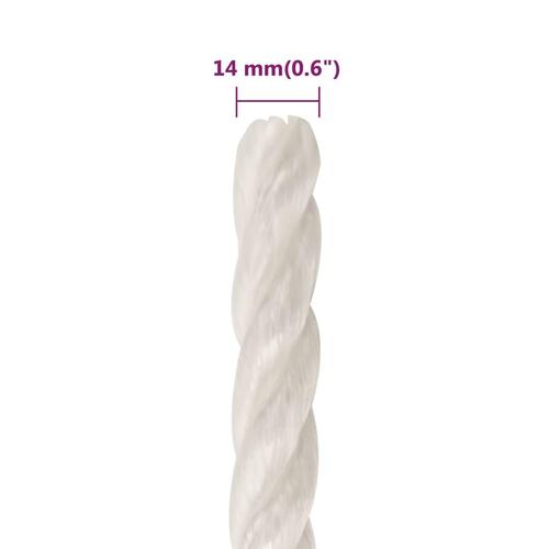 Arbejdsreb 14 mm 250 m polypropylen hvid