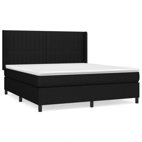 Kontinentalseng med madras 160×200 cm - stof, sort