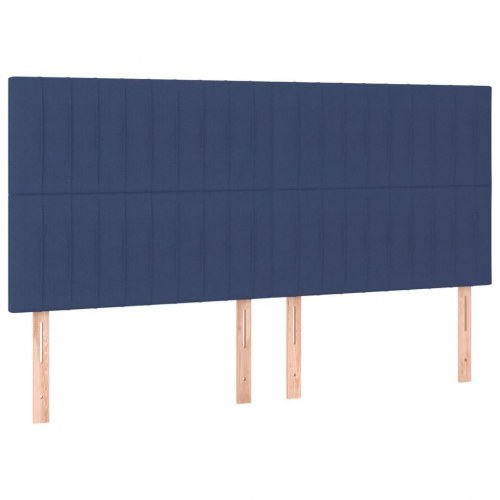 Kontinentalseng med madras 160×200 cm - stof, blå