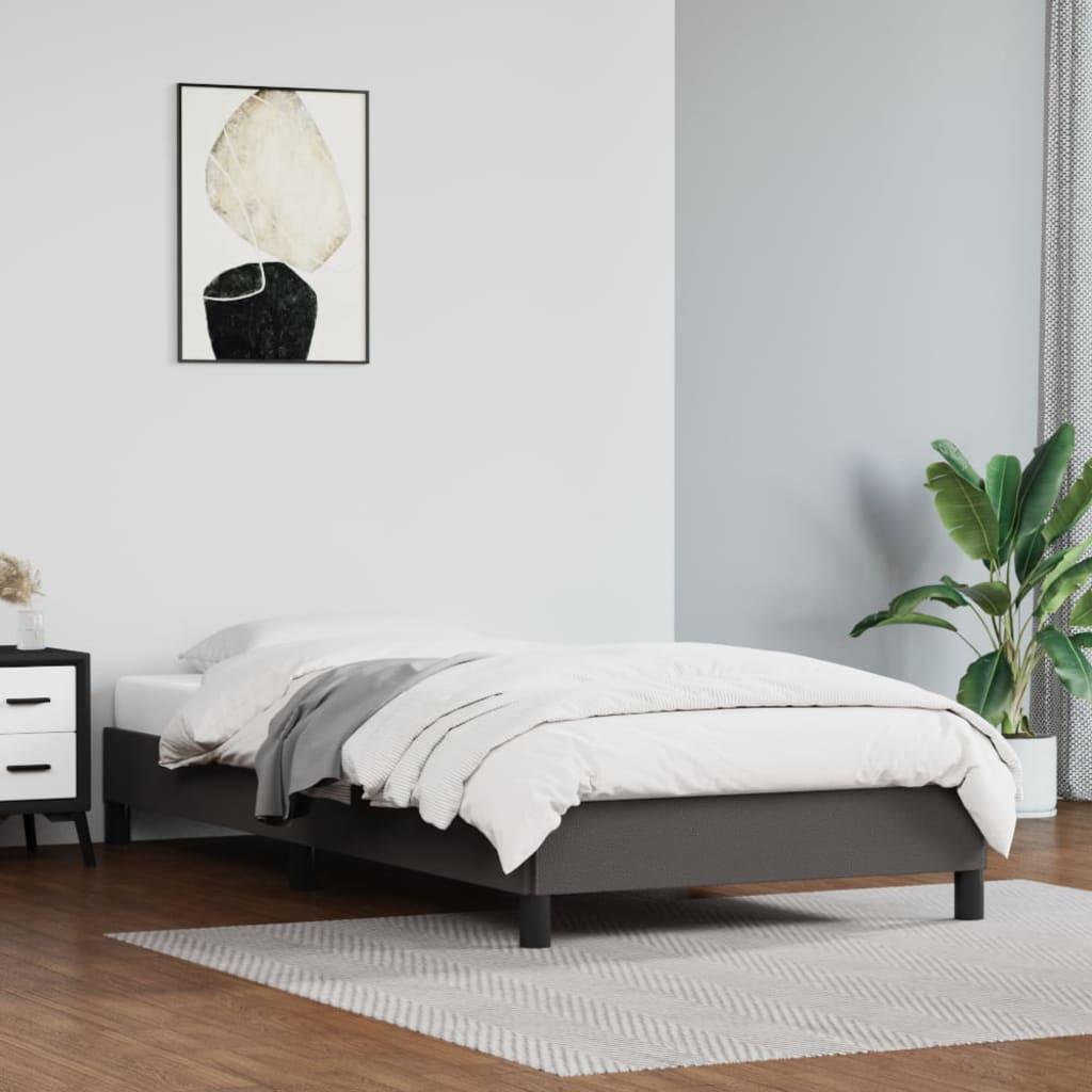 Sengeramme 90x190 cm kunstlæder grå