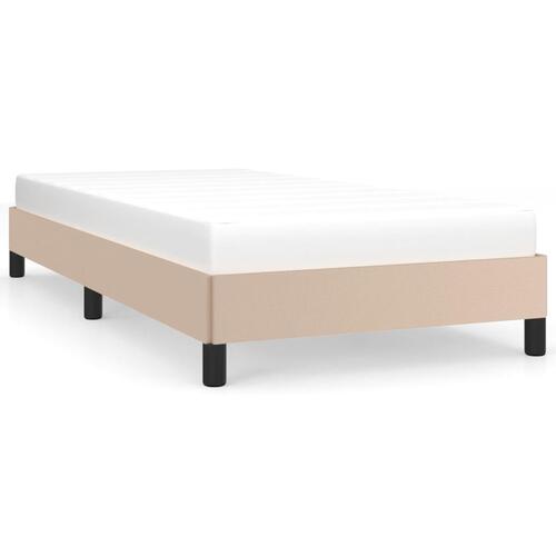Sengeramme 90x190 cm kunstlæder cappuccinofarvet