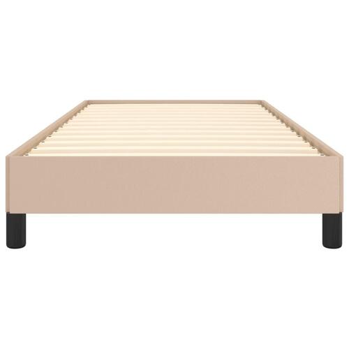 Sengeramme 90x190 cm kunstlæder cappuccinofarvet
